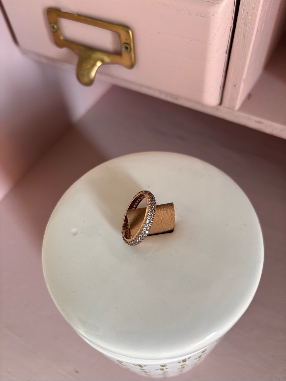 Pandora Rose Gold Pavé Eternity Ring with Clear Stones